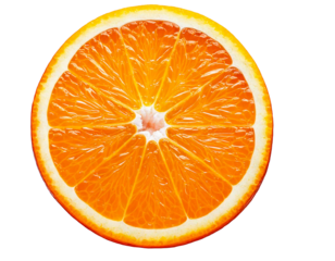 fresh Orange slice isolated on transparent background. generative ai
