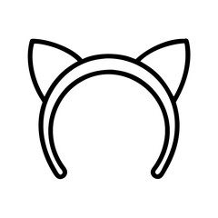Cat ear headband costume accessory outline vector illustration for party and cosplay design