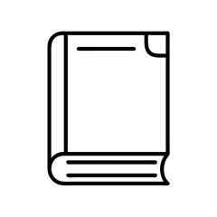 Illustration of a closed book icon for reading learning and education resources and designs use
