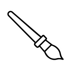Paint brush vector icon illustration for painting art supplies and artistic design projects outline style