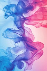 Fototapeta premium Colorful Wave Smoke Design in Blue and Pink Abstract Background