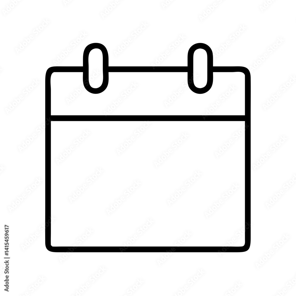 Poster calendar icon vector illustration simple outline style for graphic and web design date reminder