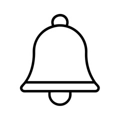 Bell icon vector graphic notification alert reminder symbol alarm outline design element isolated on white