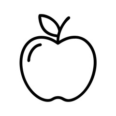 Apple fruit icon vector illustration healthy food fresh sweet outline design for logo and web