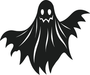 Halloween Ghost with Wavy Cloak Shape