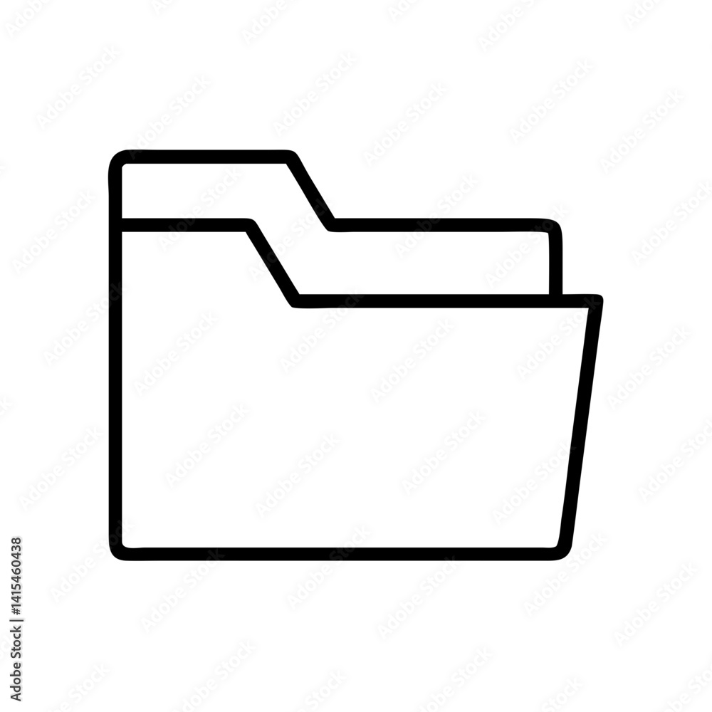 Fototapete outline vector graphic of a file folder for document storage and organization icon design usage