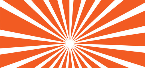 Dark bright vibrant red coloured bordered striped stained grunge textured blank empty horizontal vector backgrounds painted with sunburst or sun beam light beam pattern exploding rays in the backdrop 