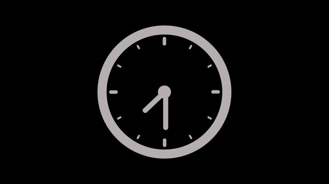 Fast-moving 2D clock loop animation showing rapid time progression. Ideal for themes like deadlines, productivity, urgency, or time-lapse. Seamless loop with transparent background for easy overlay.