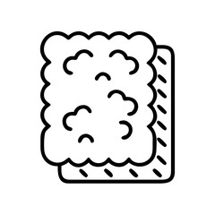 Delicious marshmallow square treat icon vector illustration for dessert and snack designs