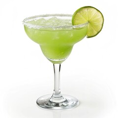 green cocktail with lime