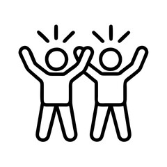 Teamwork success celebration icon vector illustration for partnership and achievement design