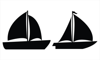 sailing boat set on white background