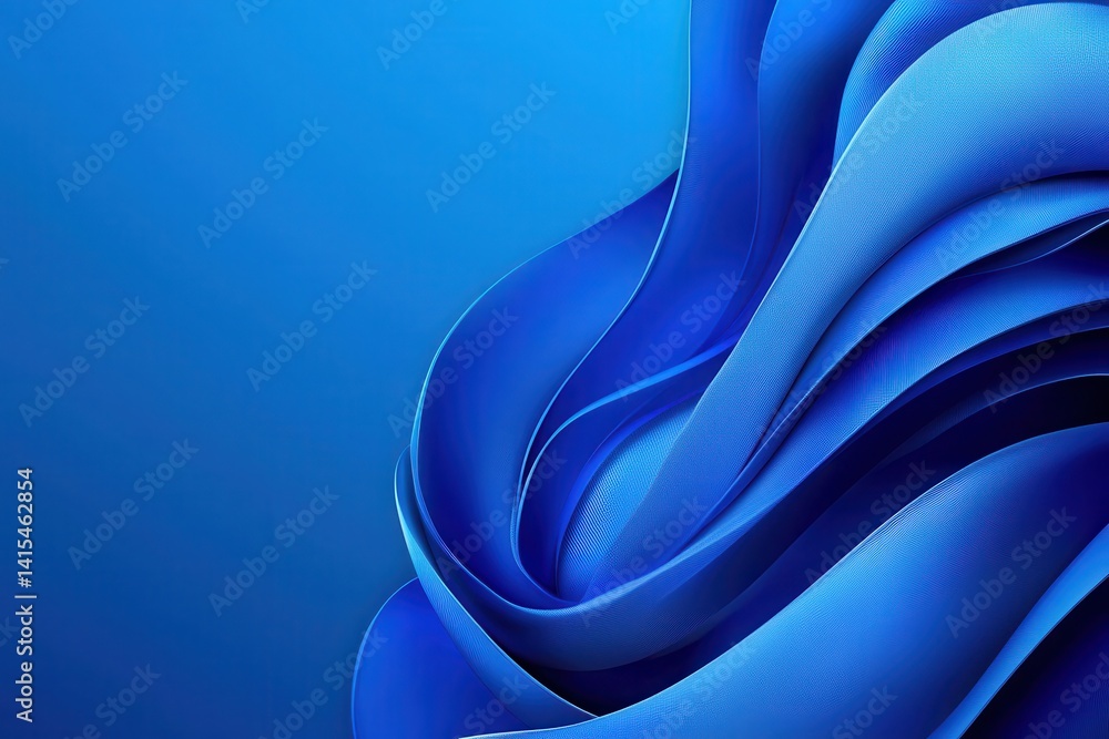 Wall mural flowing blue waves abstract background for modern design projects