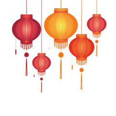 simple cartoon indian kandil lantern for diwali festival vector illustration isolated transparent background