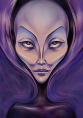 Alien woman in space