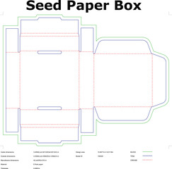 Seed Paper Box Design Template DieCut, Foldable, EcoFriendly Packaging