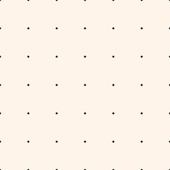 Simple vector minimalist geometric seamless pattern. Easy black and white texture with small circles, dots in regular grid. Monochrome minimal background. Repeated geo design for decor, paper, package