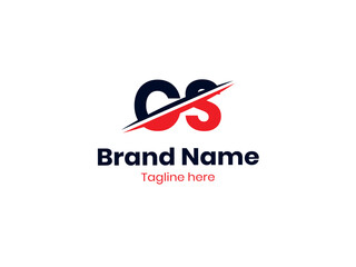 Vector CS logo design is divided by a line. CS letter logo design. CS logo design monogram. CS 