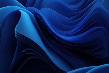 Fototapeta premium Abstract Waves in Deep Blue Tones with Fluid Motion and Texture