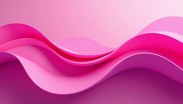 Vibrant and fluid pink wave design with intersecting dynamic shapes, shapes, illustration, dynamic