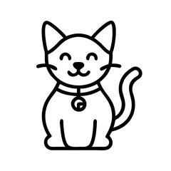 Cute cartoon cat vector illustration domestic animal pet feline kitty kitten drawing design icon 90