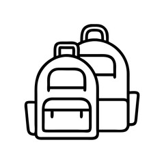 Backpacks school bags vector illustration for travel camping hiking and education design element