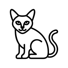 Obraz premium Cat outline drawing vector illustration cute kitten pet animal feline domestic mammal simple design