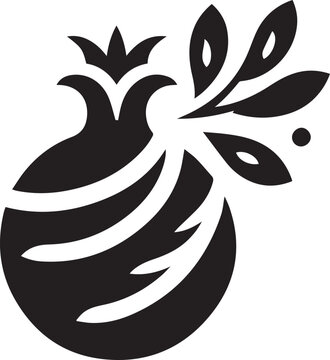 recommend clip art: A fresh pomegranate fruit vector silhouette vector black color silhouette isolated white background
                    