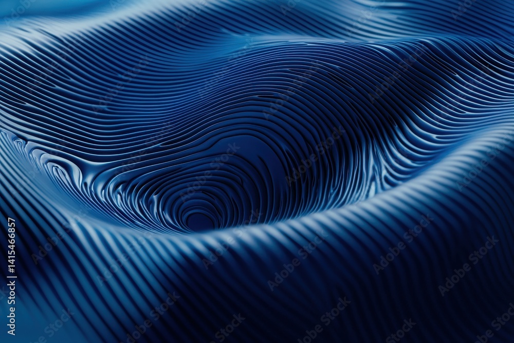 Poster detailed blue wave pattern textures with enhanced depth and shadows