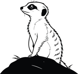 vector illustration of a cartoon meerkat