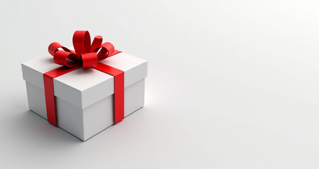 Obraz premium red gift box with ribbon