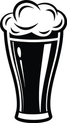Beer glass line art vector, beer glass bottle icon symbol. beer vector illustration, ilhouette on white background  