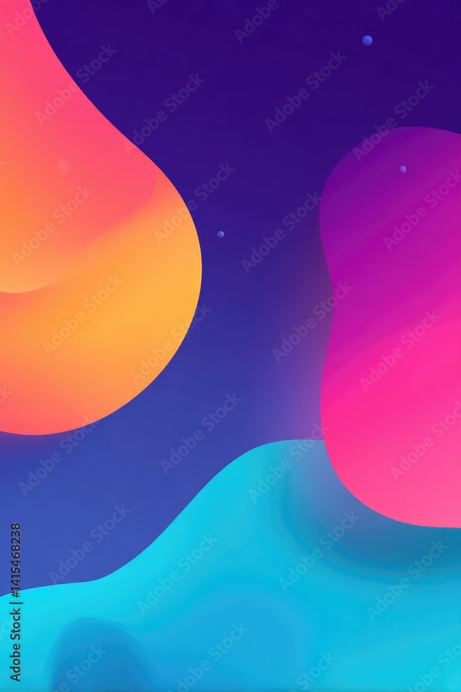 Aufkleber vibrant neon-colored background with abstract random shapes minimalist and clean design perfect for 