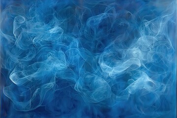 Obraz premium Ethereal Blue Smoke Patterns on Dark Background for Artistic Use