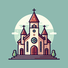 Fototapeta premium beautiful church vector image