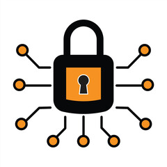  cyber security icon representing digital protection and data security. vector illustration