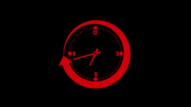 Daylight Saving Time Change Isolated, Isolated of a clock with an arrow indicating time change, symbolizing daylight saving time