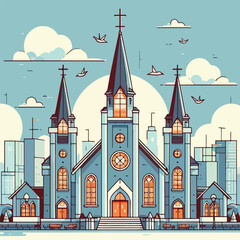 Fototapeta premium beautiful church vector image