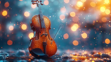 A violin on a blur background.