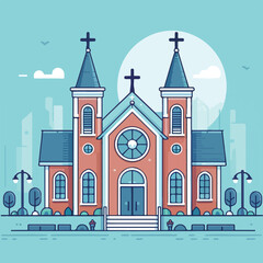 beautiful church vector image