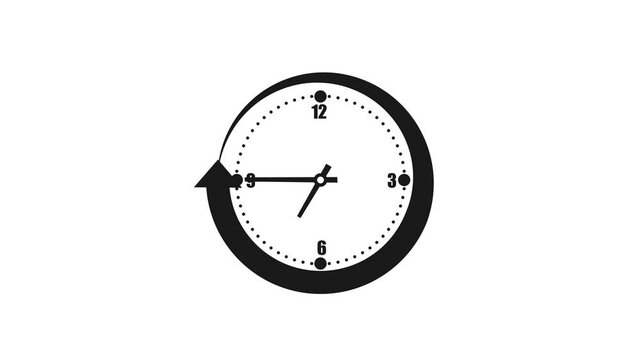 Daylight Saving Time Change Isolated, Isolated of a clock with an arrow indicating time change, symbolizing daylight saving time
