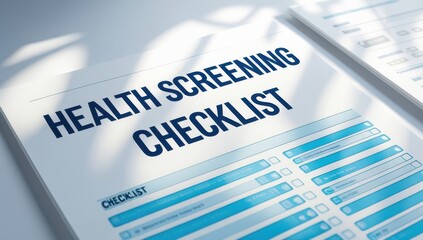 Health Screening Checklist Form - Medical Examination Record