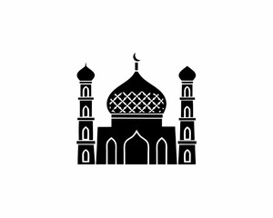 creative details Mosque Icon Vector Illustration