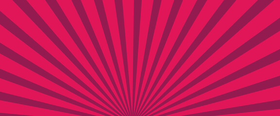 Pop art red burst background. Sunbeam comic book radial lines superhero action explosion lightning blast backdrop with halftone dots. Anime manga retro vintage background 