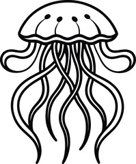 silhouette vector of a jellyfish, jellyfish  silhouette, vector illustration