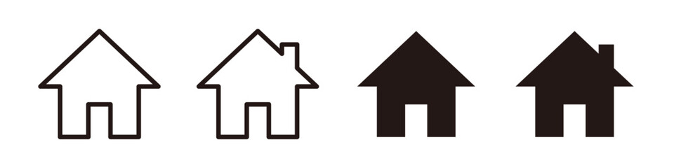 Simple home icon set. Line and solid style.