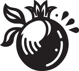 A fresh pomegranate fruit vector silhouette vector black color silhouette isolated white background
