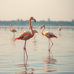 A Rare and Stunning Sight: Flamingos Grace the Danube River with Their Elegant Presence, Captivating Birdwatchers and Nature Enthusiasts Along One of Europe's Most Iconic Waterways