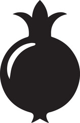 A fresh pomegranate fruit vector silhouette vector black color silhouette isolated white background
