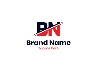 Vector BN logo design is divided by a line. Letter BN monogram logo design NB vector logo designs, BN logo